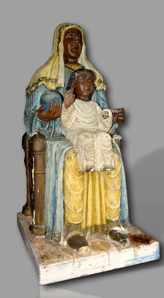  Grande Vierge Noire à l’enfant Moreneta de Montserrat XIXè-photo-3