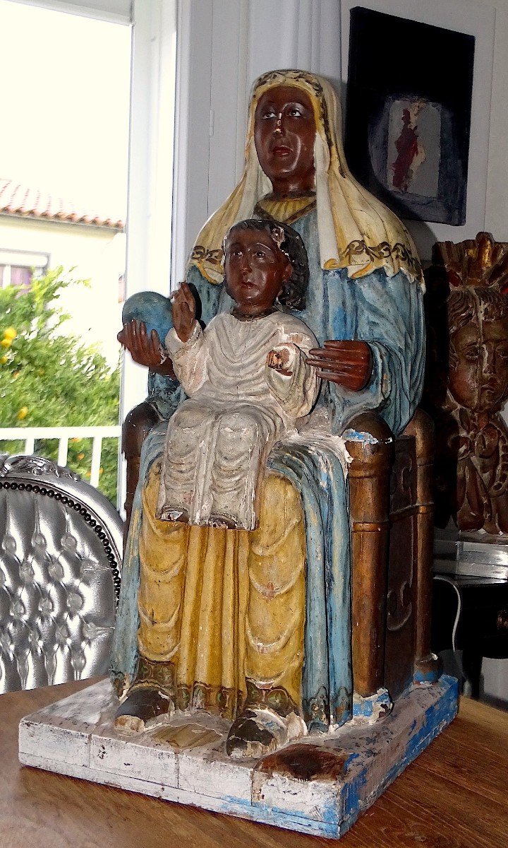  Grande Vierge Noire à l’enfant Moreneta de Montserrat XIXè-photo-6