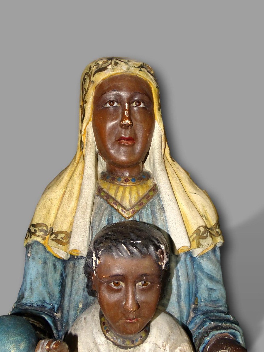  Grande Vierge Noire à l’enfant Moreneta de Montserrat XIXè-photo-2