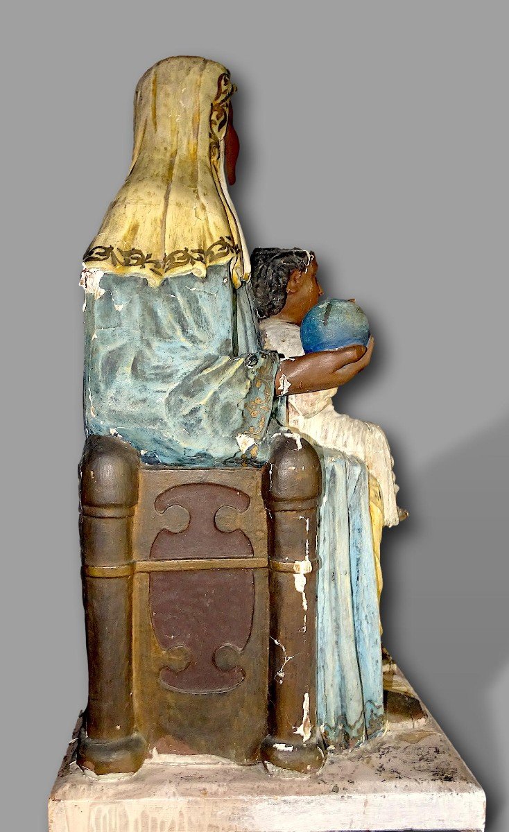  Grande Vierge Noire à l’enfant Moreneta de Montserrat XIXè-photo-3