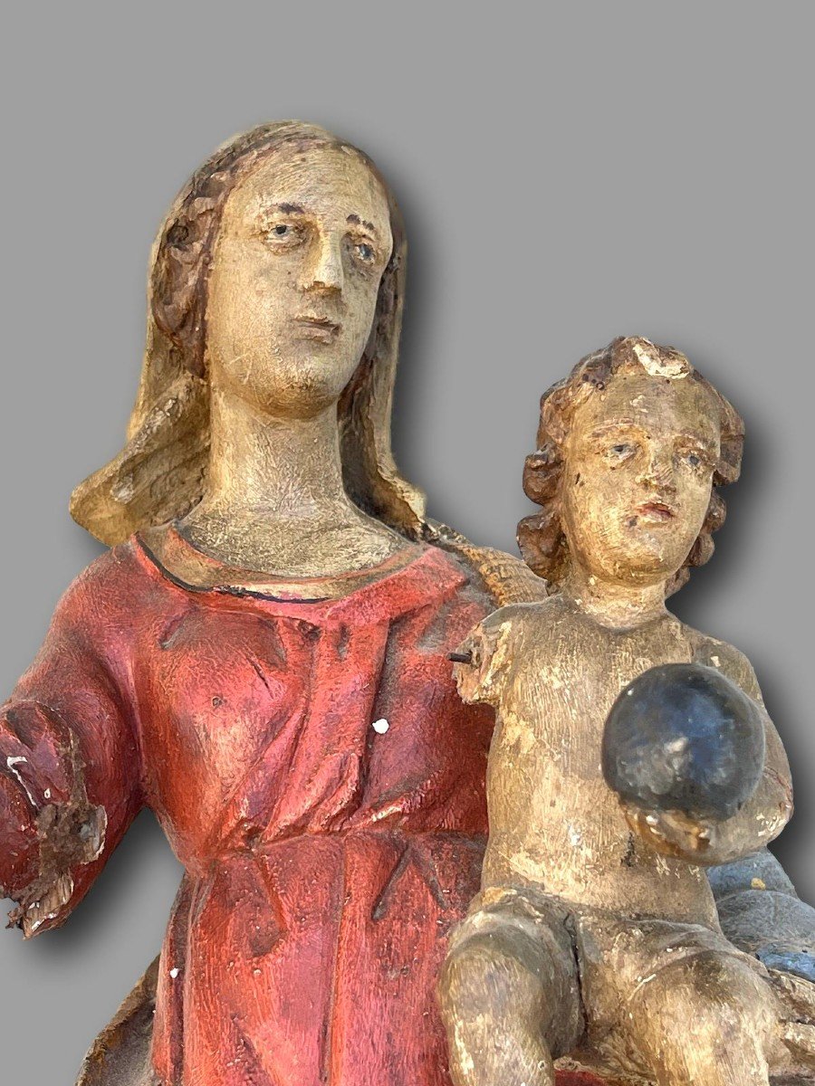 PRIX COUTANT: Haute Vierge à l'Enfant France 18ème siècle-photo-3