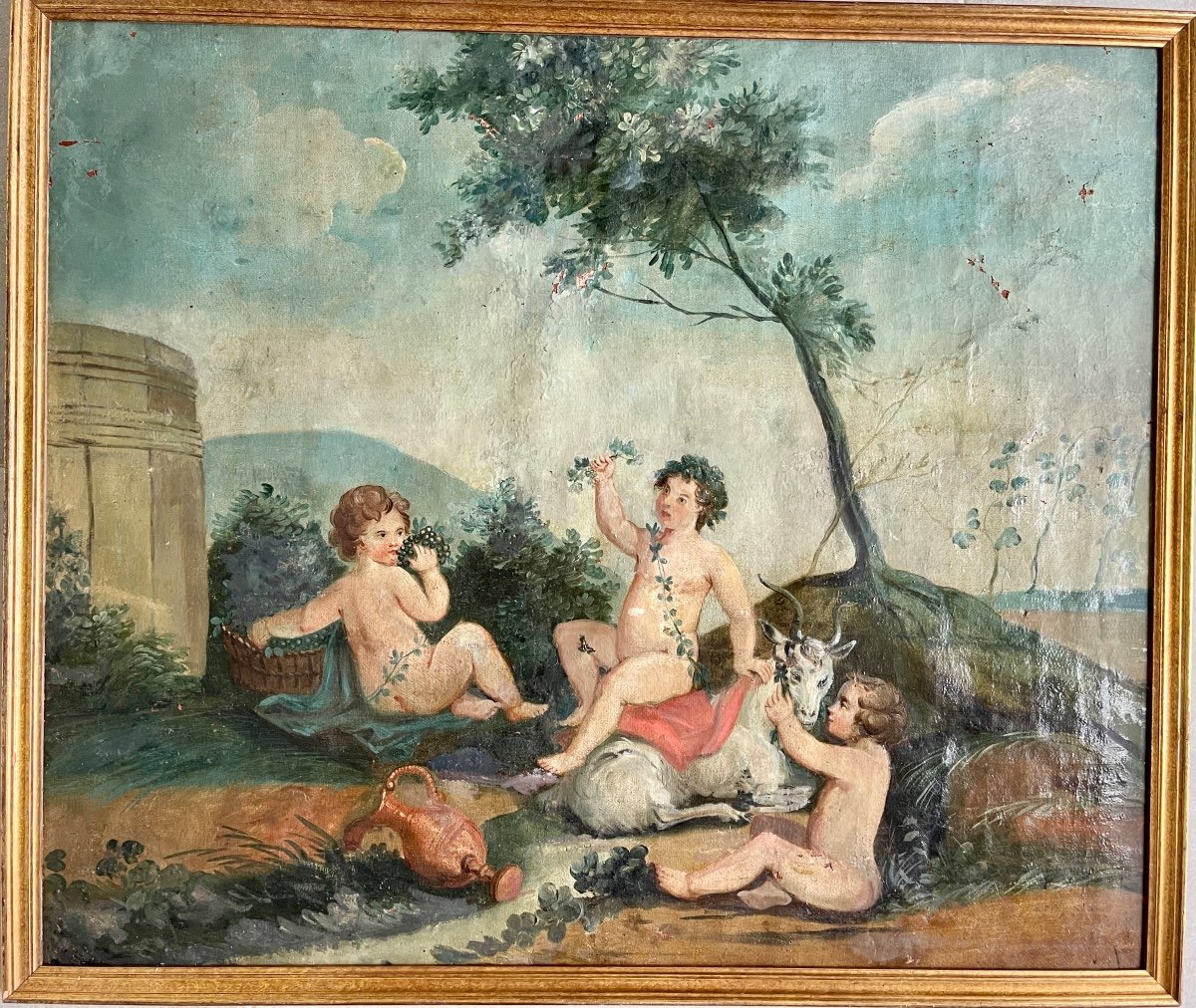 French School, 18th Century, Bacchanal At Putti-photo-2