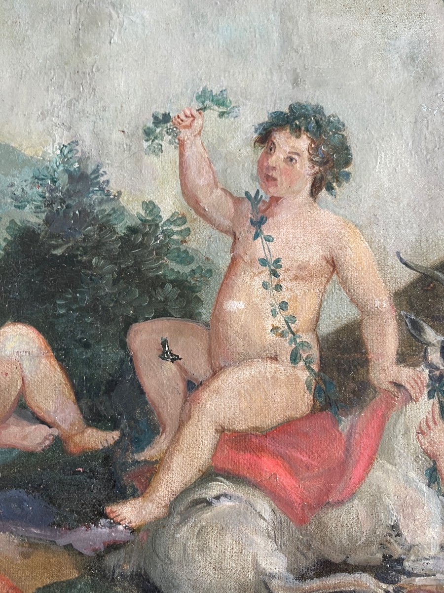 French School, 18th Century, Bacchanal At Putti-photo-1