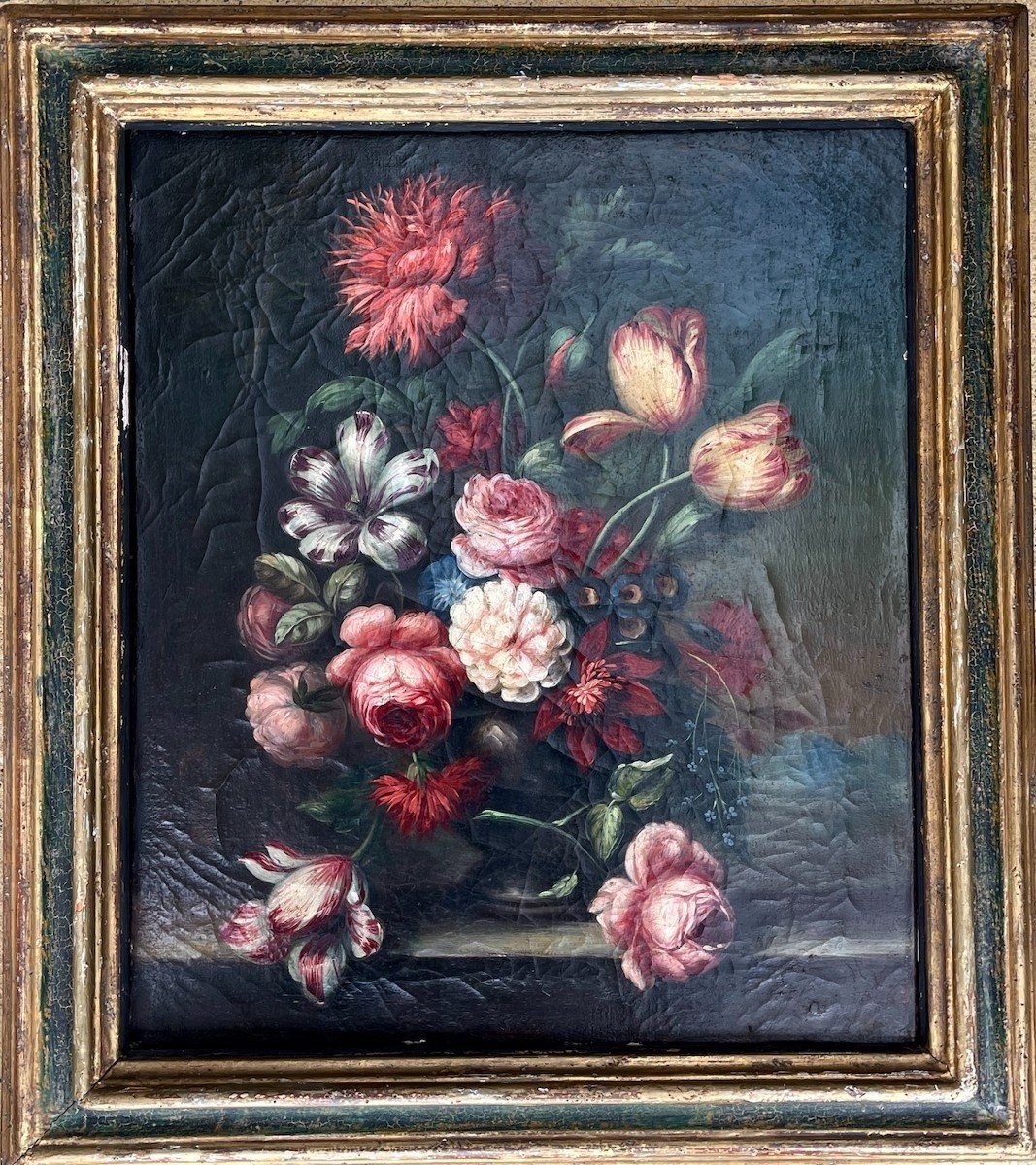Nature Morte Aux Fleurs, Ecole Italienne 1820 Huile/toile *1