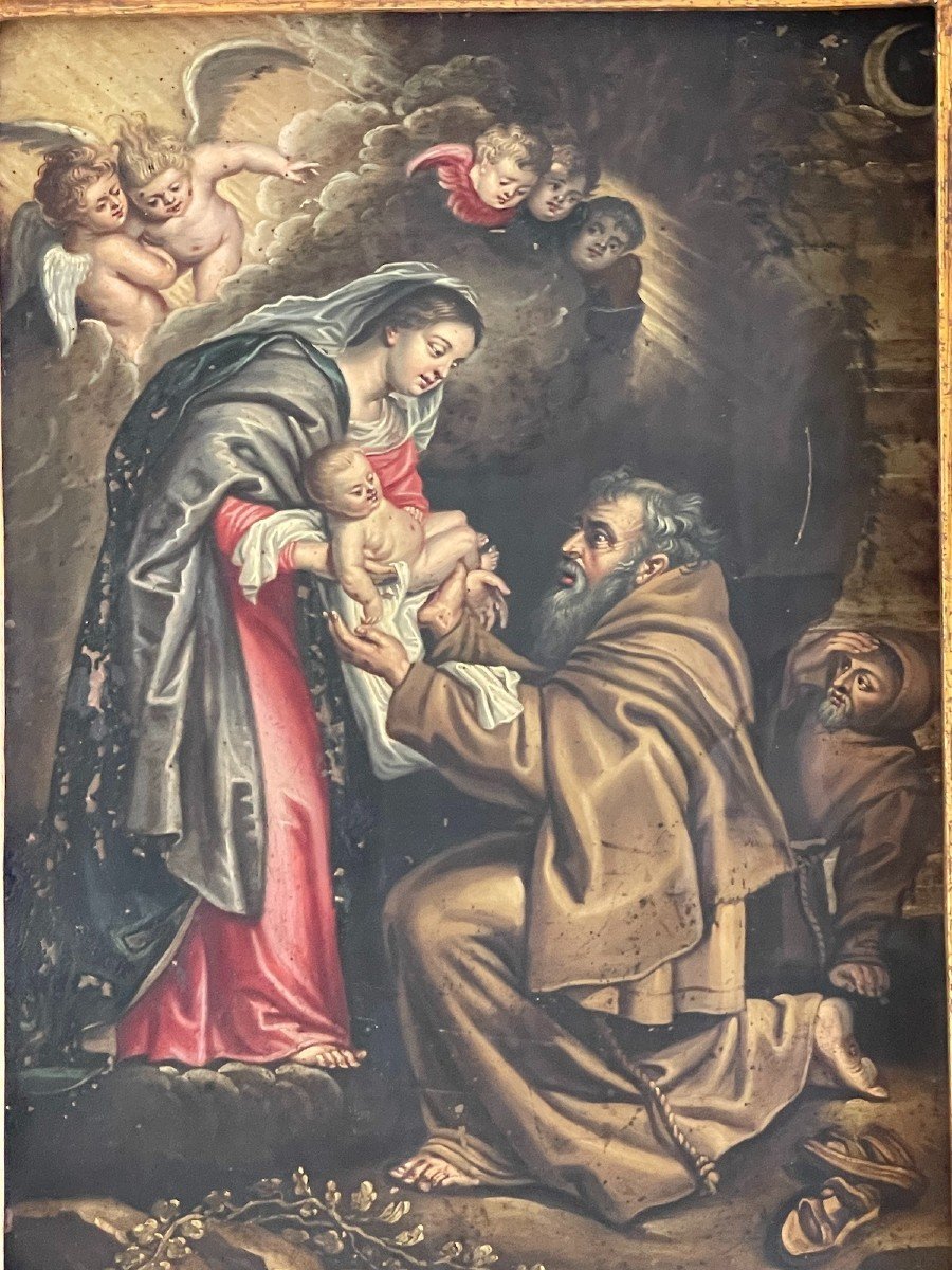 Saint Francis Receiving The Child Jesus From The Hands Of The Virgin-photo-3