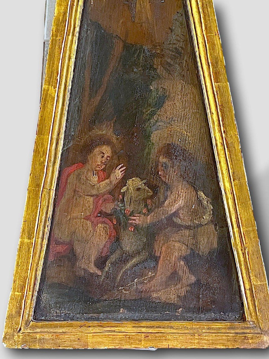 Part Of Tempera Altarpiece On Wood Lombardy 18th *2-photo-1