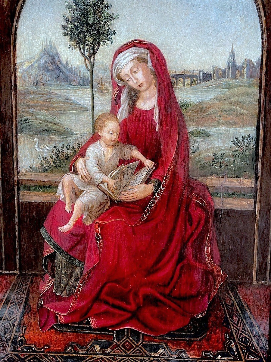 Splendid Virgin And Child - Dutch School End Of The 16th Century-photo-4