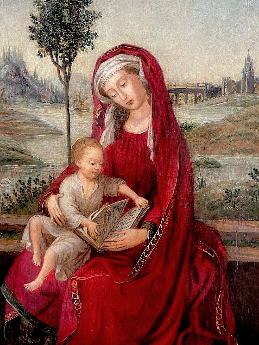 Splendid Virgin And Child - Dutch School End Of The 16th Century-photo-1