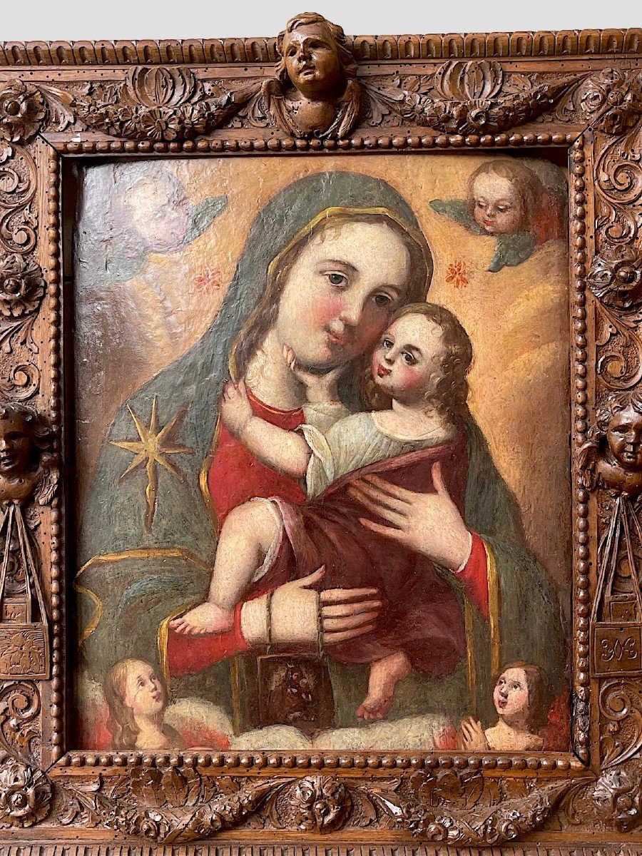 Virgin Of Caresses - Tempera On Wood - 16th Century -photo-2