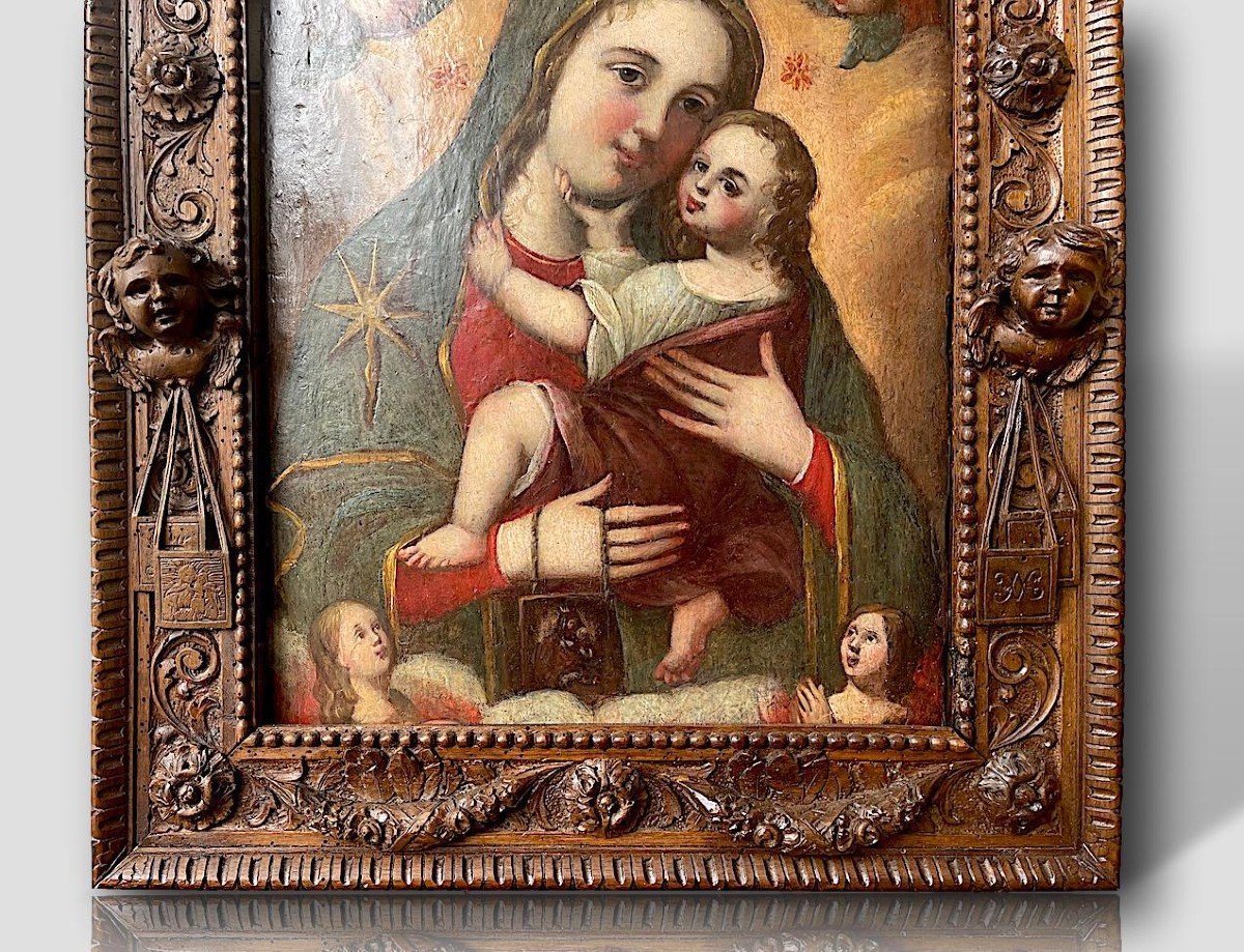 Virgin Of Caresses - Tempera On Wood - 16th Century -photo-4