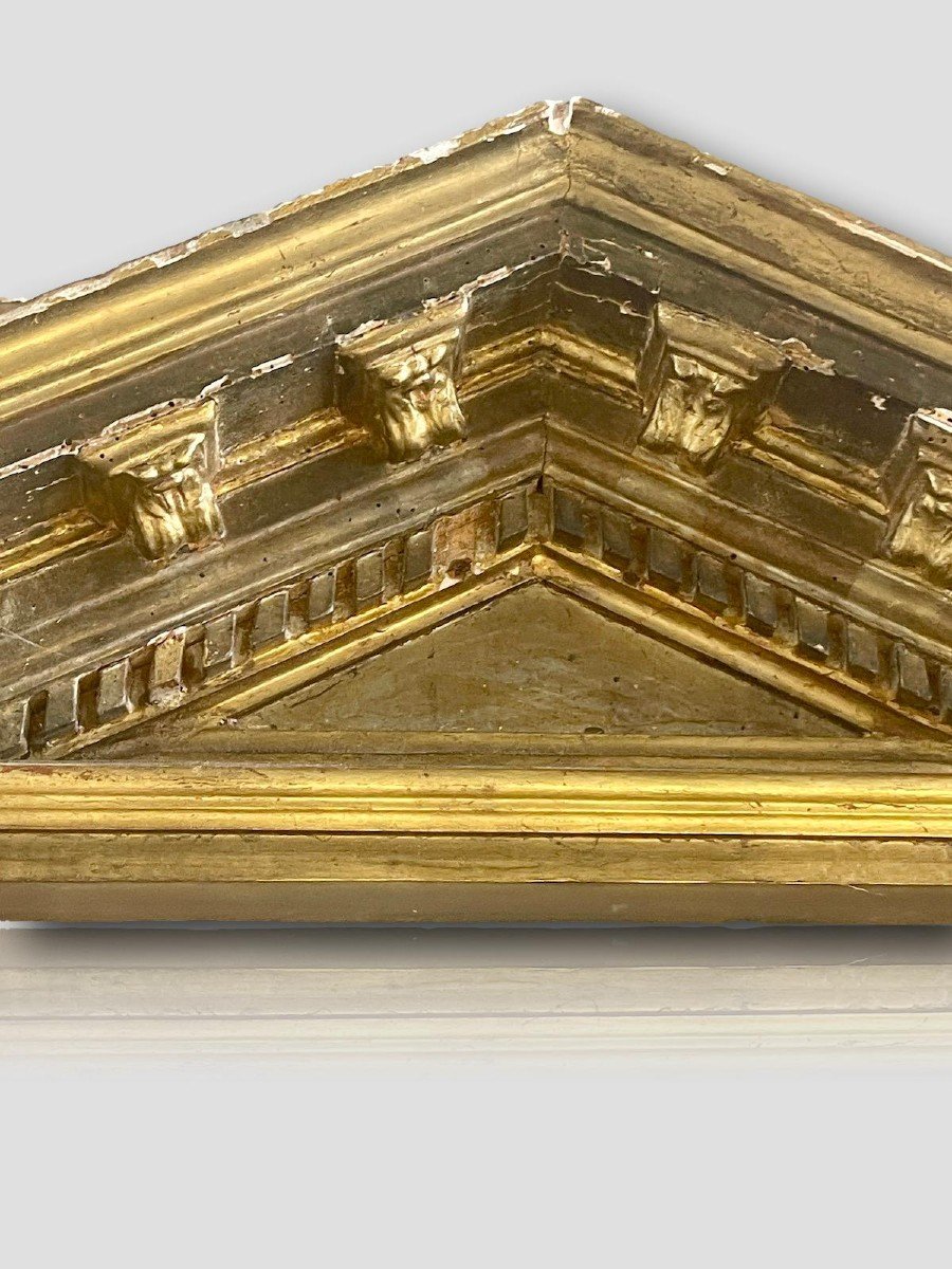 17th Century Tabernacle Frame In Gilded And Carved Wood, Large Dimensions-photo-5