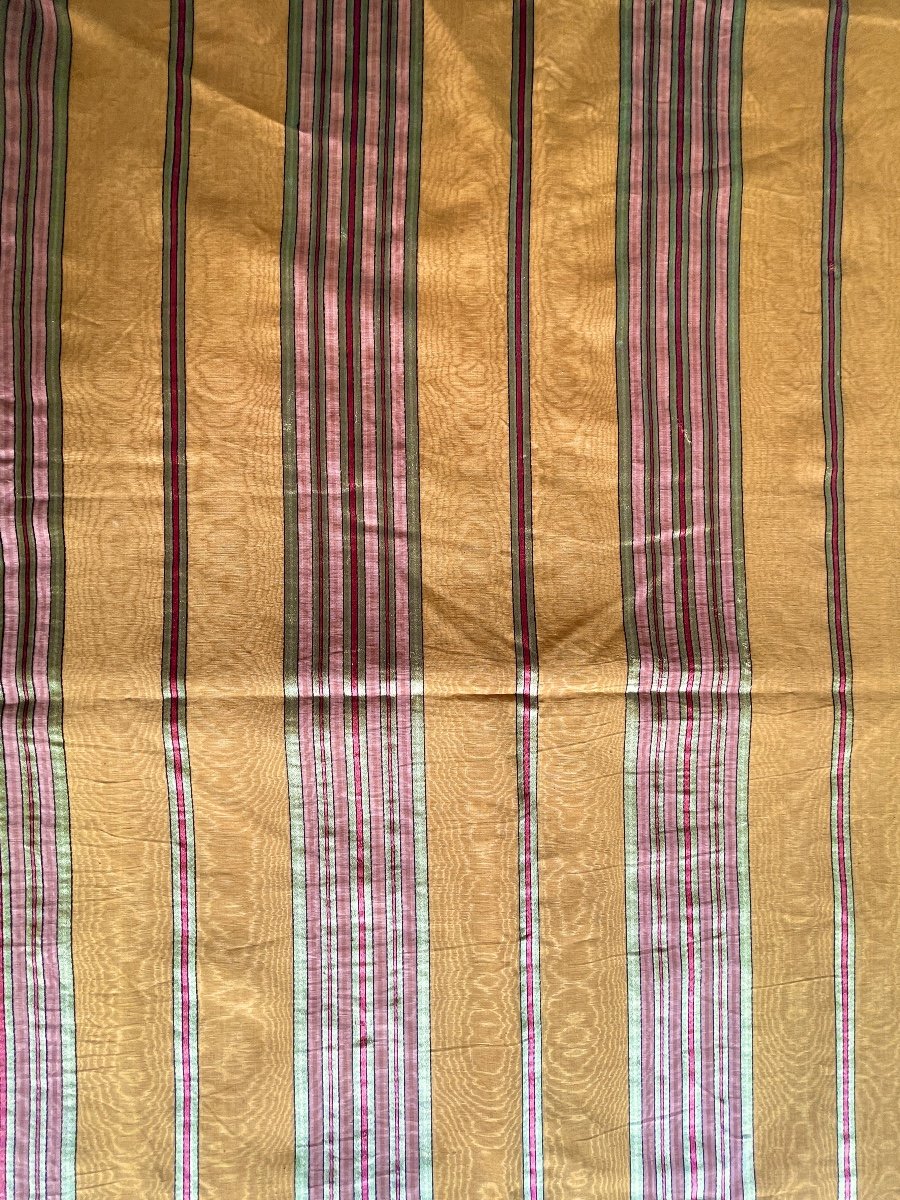 Charles X Period Striped Moiré Silk Pieces *1-photo-1