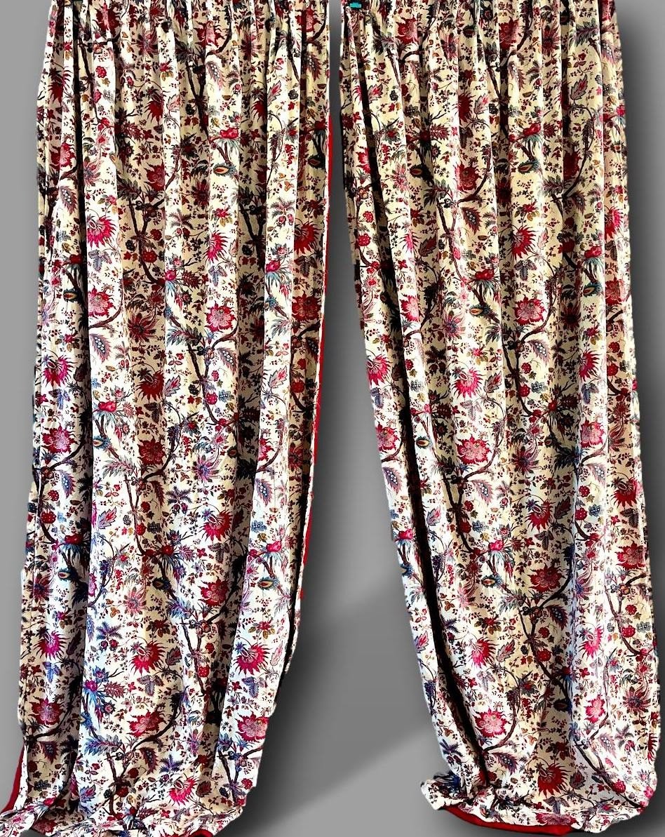 Superb Pair Of Indian Decor Curtains - Hangings - 18th Century Style - 2nd Pair-photo-3