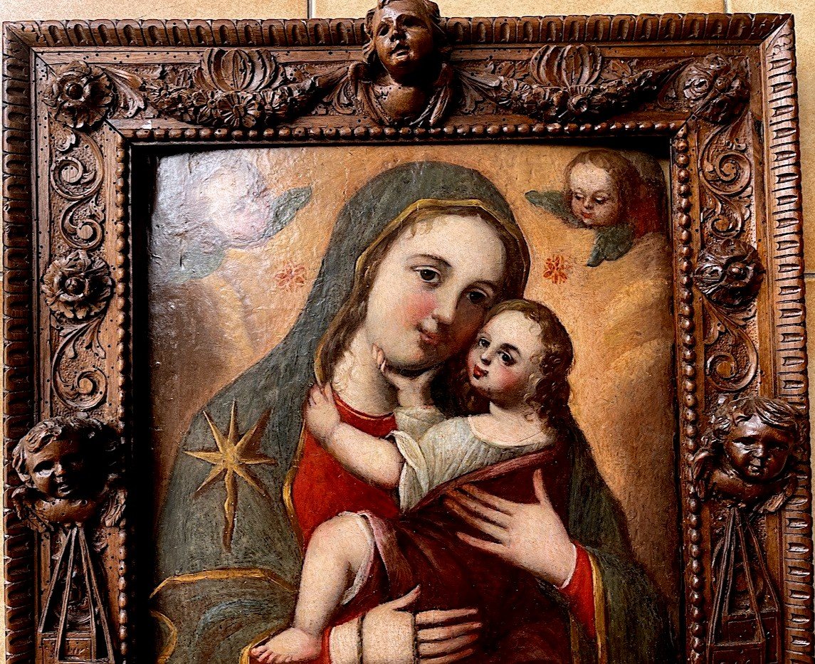 Vierge à l'Enfant - Tempera Sur Bois - Venise 16e Siècle - Sansovino-photo-4