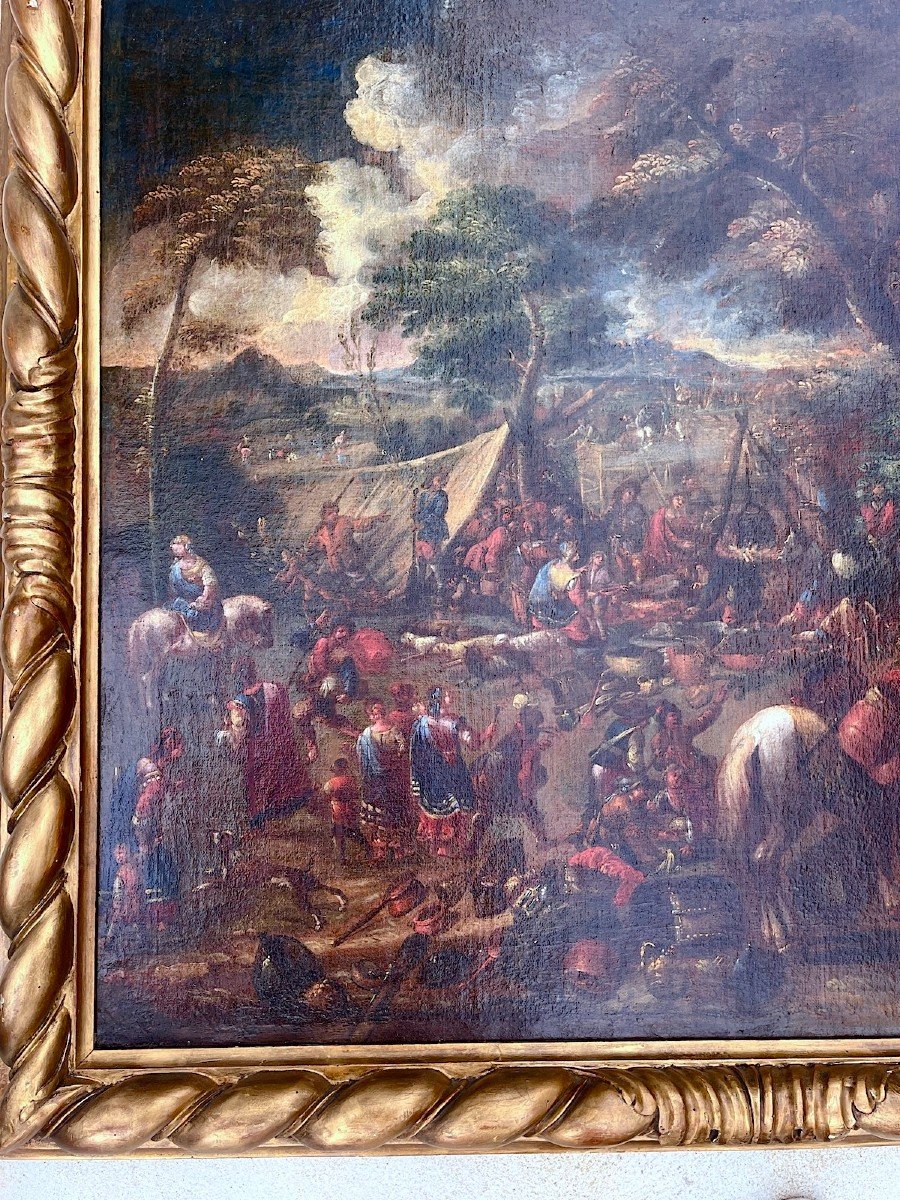 Military Camp Scene, 17th Century Flemish School -photo-3