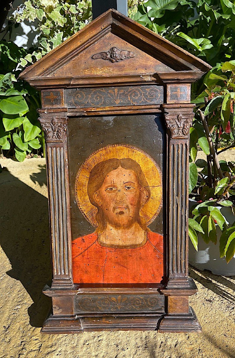 Tuscany - Jesus Christ Protector - 17th Century, In A Period Florentine Frame-photo-5