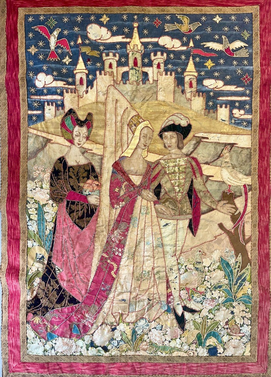 Tapisserie Murale En Patchwork Et Broderie : Entre Chevalerie Et Amour Courtois