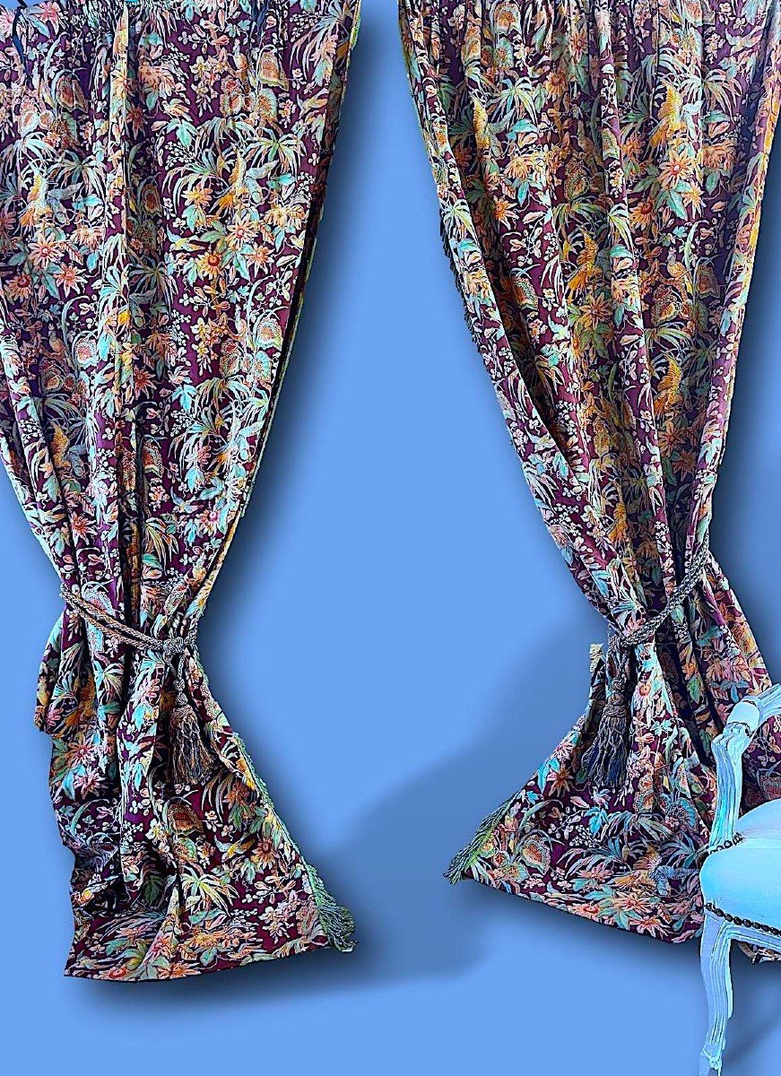  Curtains - Castle Curtains, Second Empire, Exotic Birds, 1st Pair