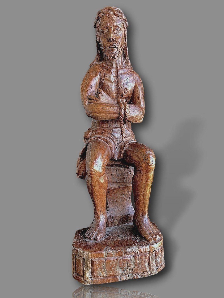 Exceptional Christ In Bonds - Carved Wood Sculpture, Castile, 16th Century-photo-2