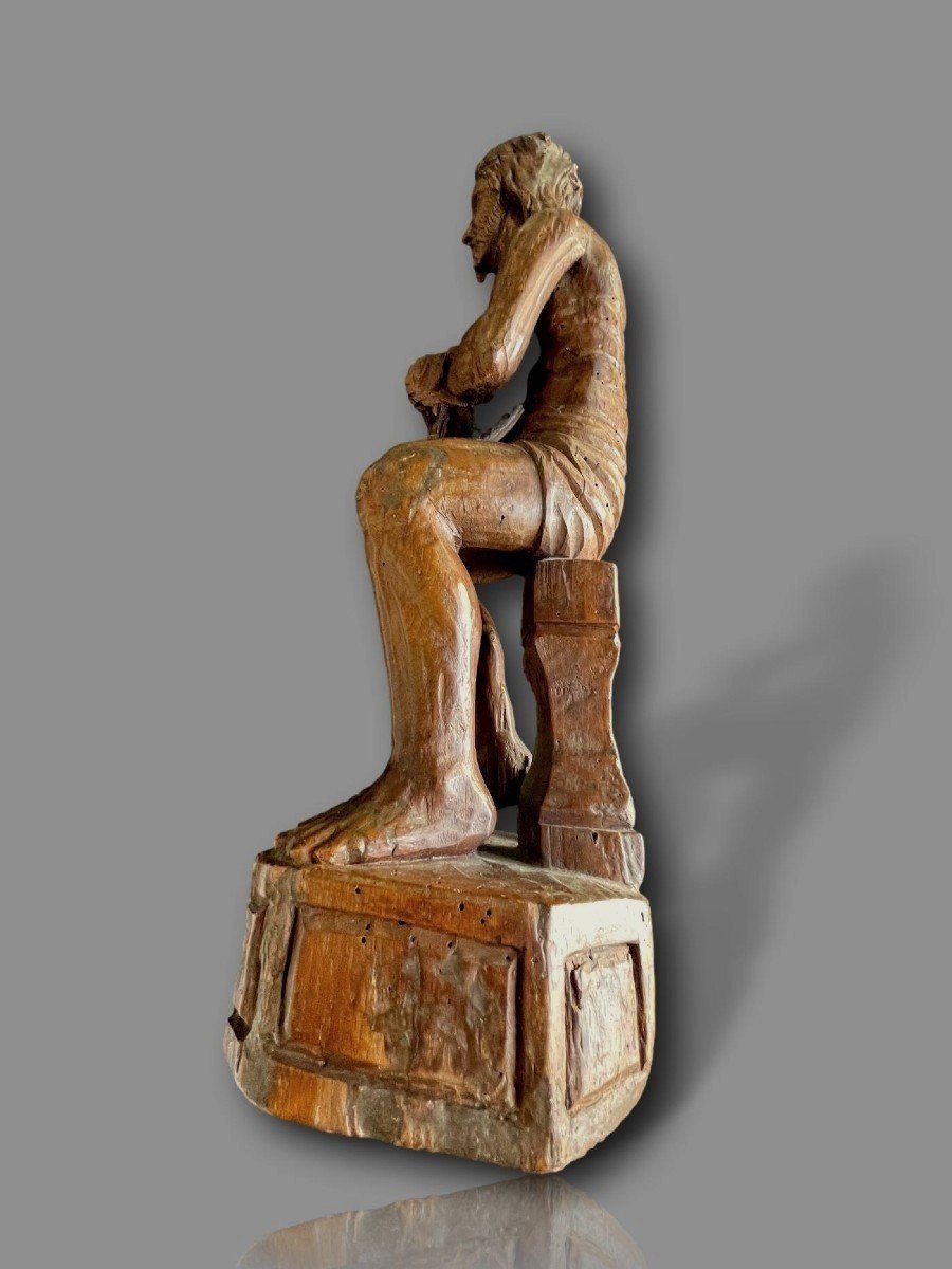 Exceptional Christ In Bonds - Carved Wood Sculpture, Castile, 16th Century-photo-3