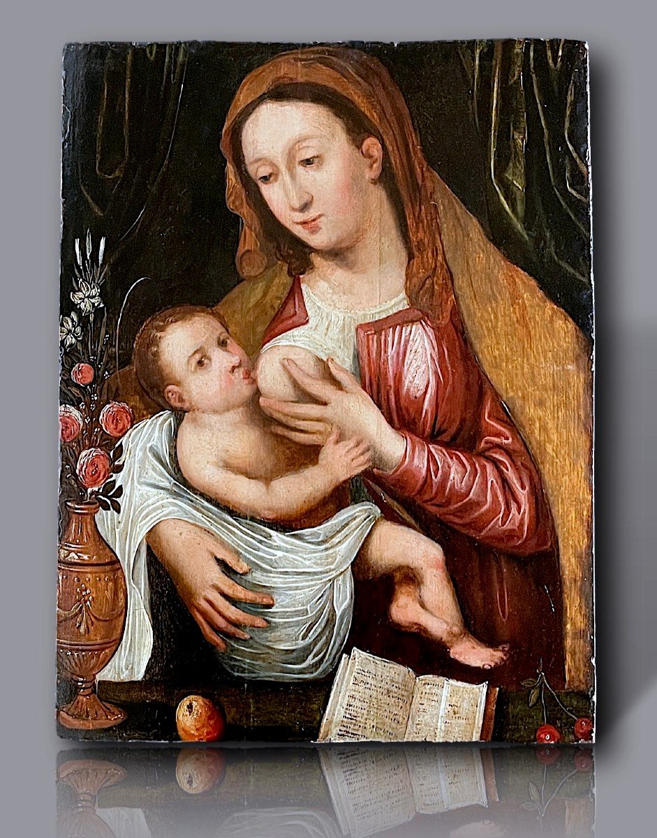 Vierge à l'Enfant - Ecole Anversoise Du 16e Siècle - Suiveur De Joos Van Cleve