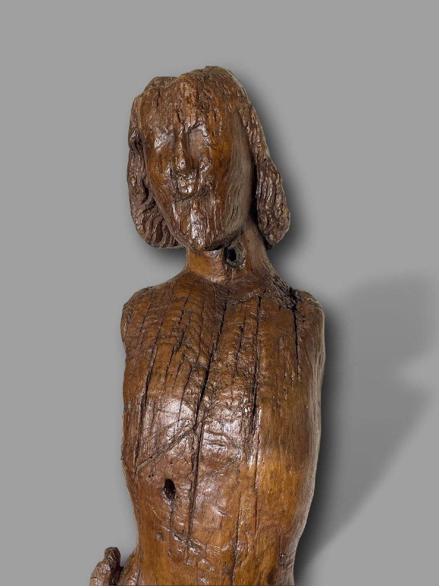 Important Saint Sebastian Standing – Medieval Gothic Sculpture, 14th Century-photo-2