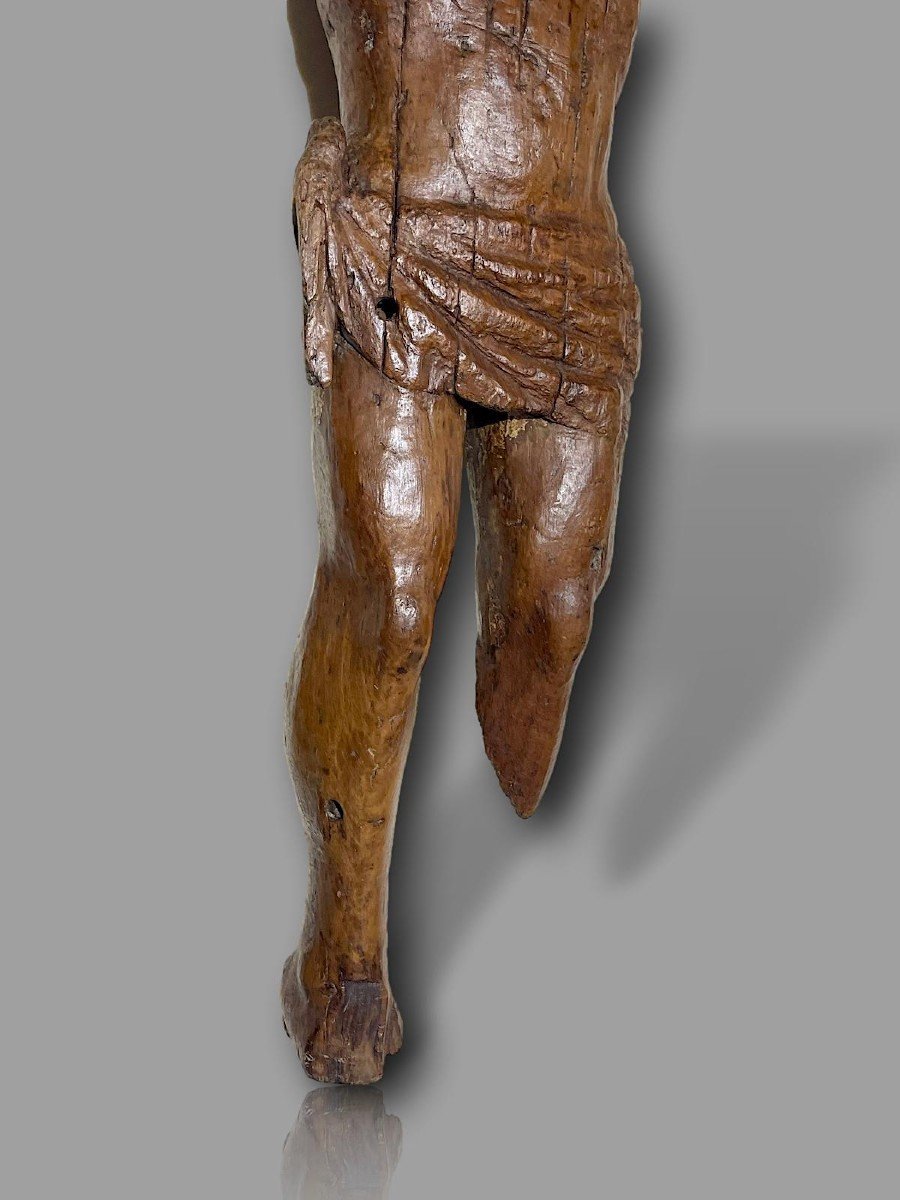 Important Saint Sebastian Standing – Medieval Gothic Sculpture, 14th Century-photo-1