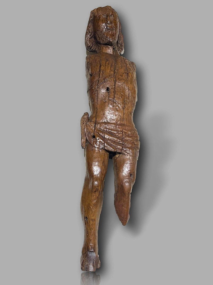 Important Saint Sebastian Standing – Medieval Gothic Sculpture, 14th Century