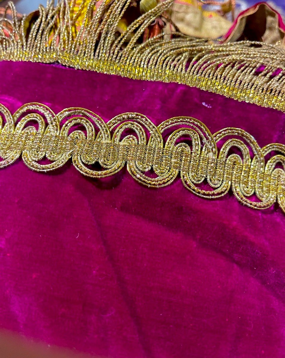 Early 19th Century Antependium – Cardinal Pink Silk Velvet And Metallic Gold-photo-5