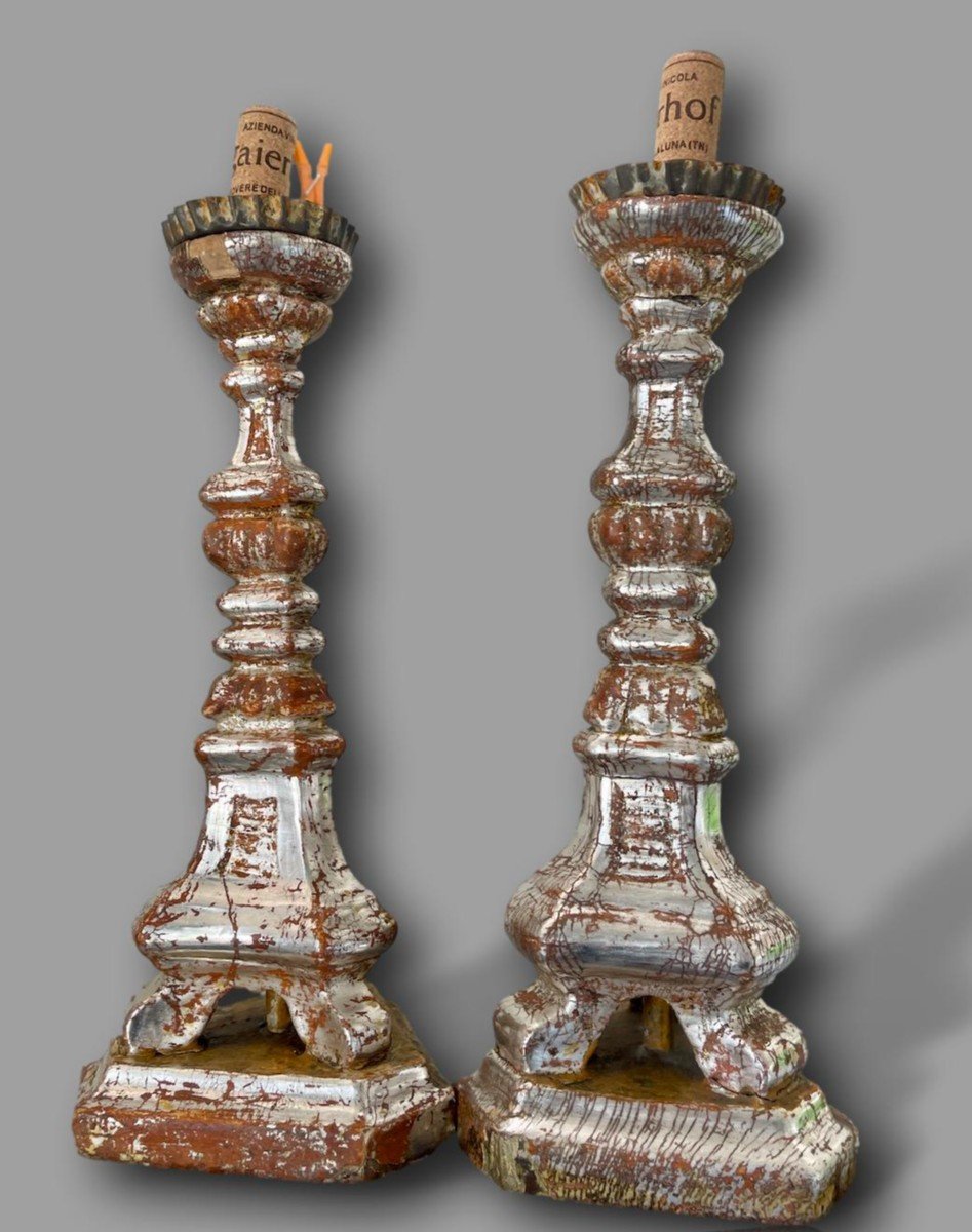 Pair Of Italian Candlesticks, Louis XVI Period – 18th Century