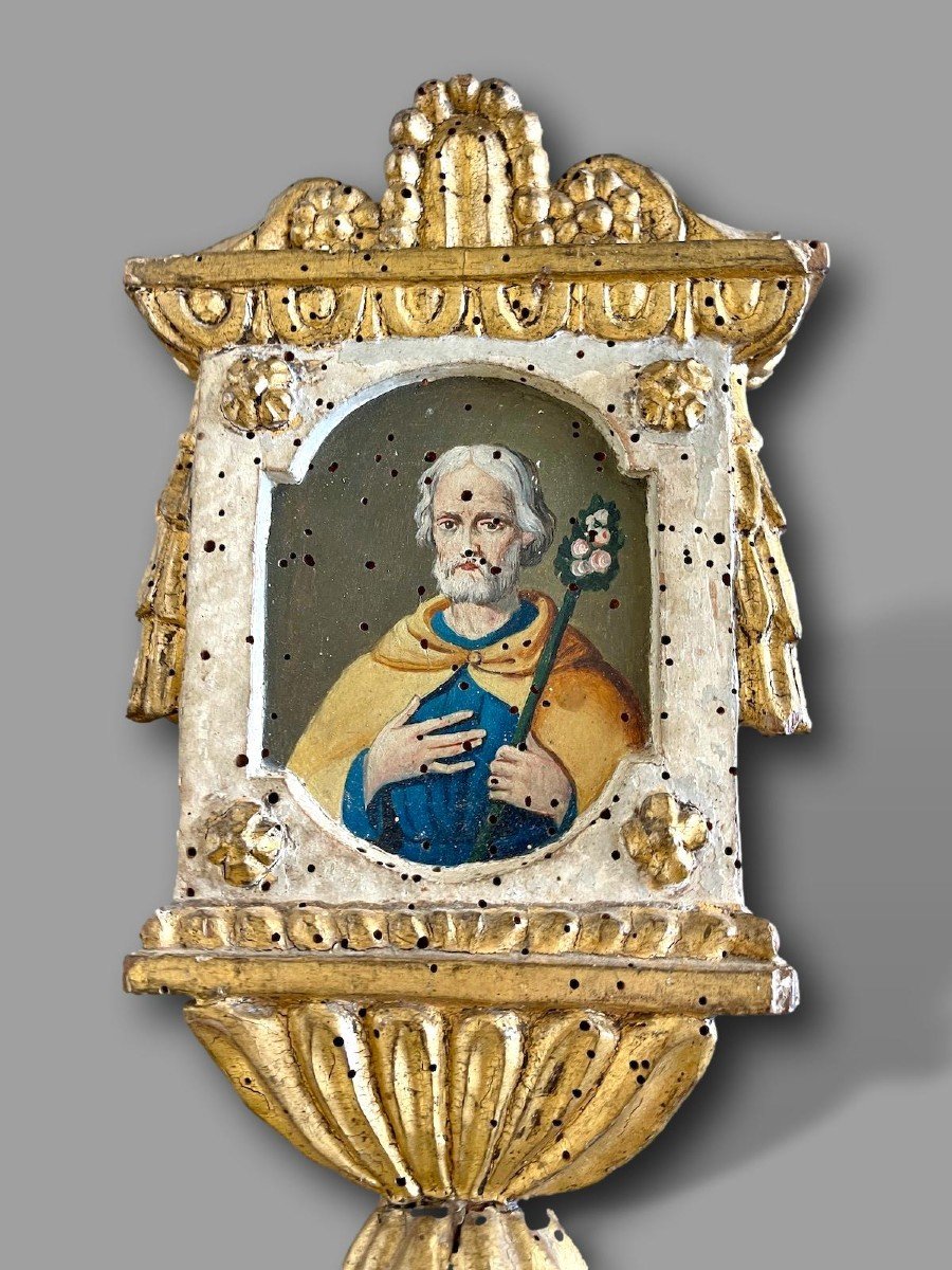 Painted Representation Of Saint Joseph – Louis XVI Period, 18th Century-photo-2