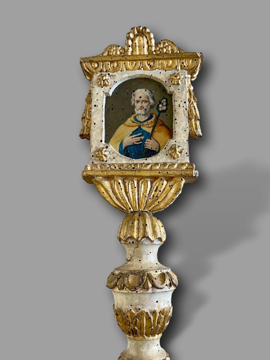 Painted Representation Of Saint Joseph – Louis XVI Period, 18th Century-photo-3