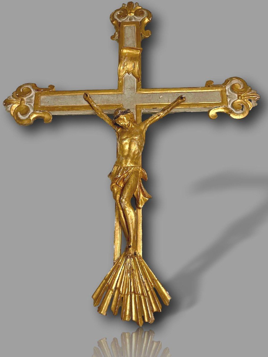 Large Italian Processional Crucifix – Louis XVI Period, 18th Century-photo-4