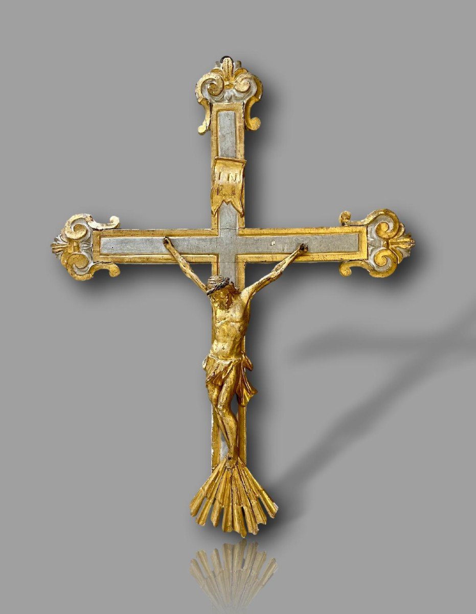 Large Italian Processional Crucifix – Louis XVI Period, 18th Century