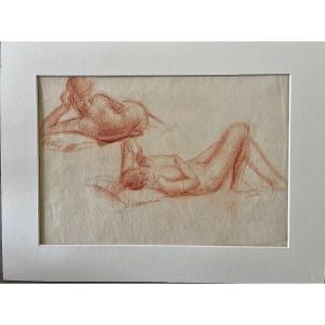Nude In Red Chalk Francesc Serra-castellet 1912-1976