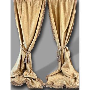 Pair Of Impressive St.renaissance Hangings In Gold And Pale Blue