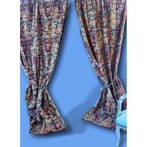  Curtains - Castle Curtains, Second Empire, Exotic Birds, 1st Pair