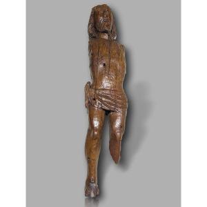 Important Saint Sebastian Standing – Medieval Gothic Sculpture, 14th Century