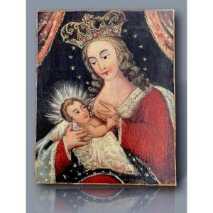 Sacred Motherhood: Virgin And Child, South American Colonial School, Late 18th Century