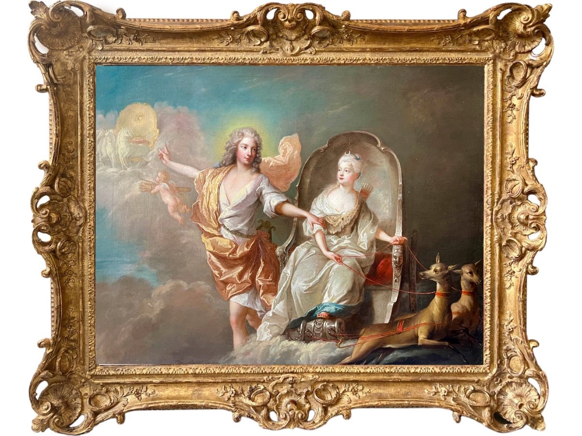 Prince Et Princesse De Conti Comme Apollon Et Diane Par François De Troy (1645-1730) Et Atelier-photo-3