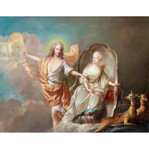 Prince Et Princesse De Conti Comme Apollon Et Diane Par François De Troy (1645-1730) Et Atelier