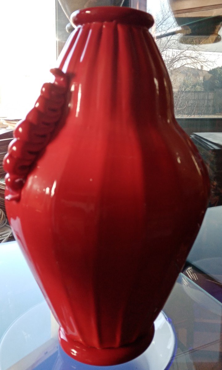 Vaso In Vetro Rosso