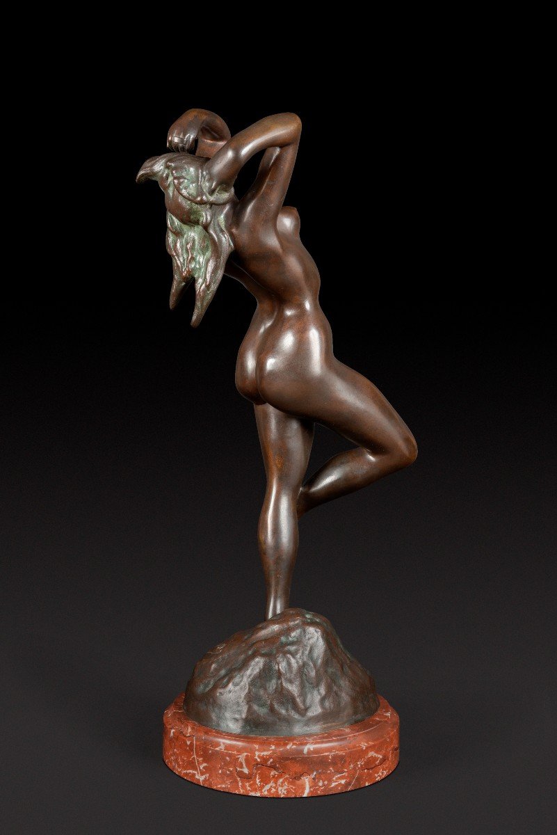 Bronze Statue “the Dancer With Castanets” By Jef Lambeaux (1852 – 1908)-photo-1