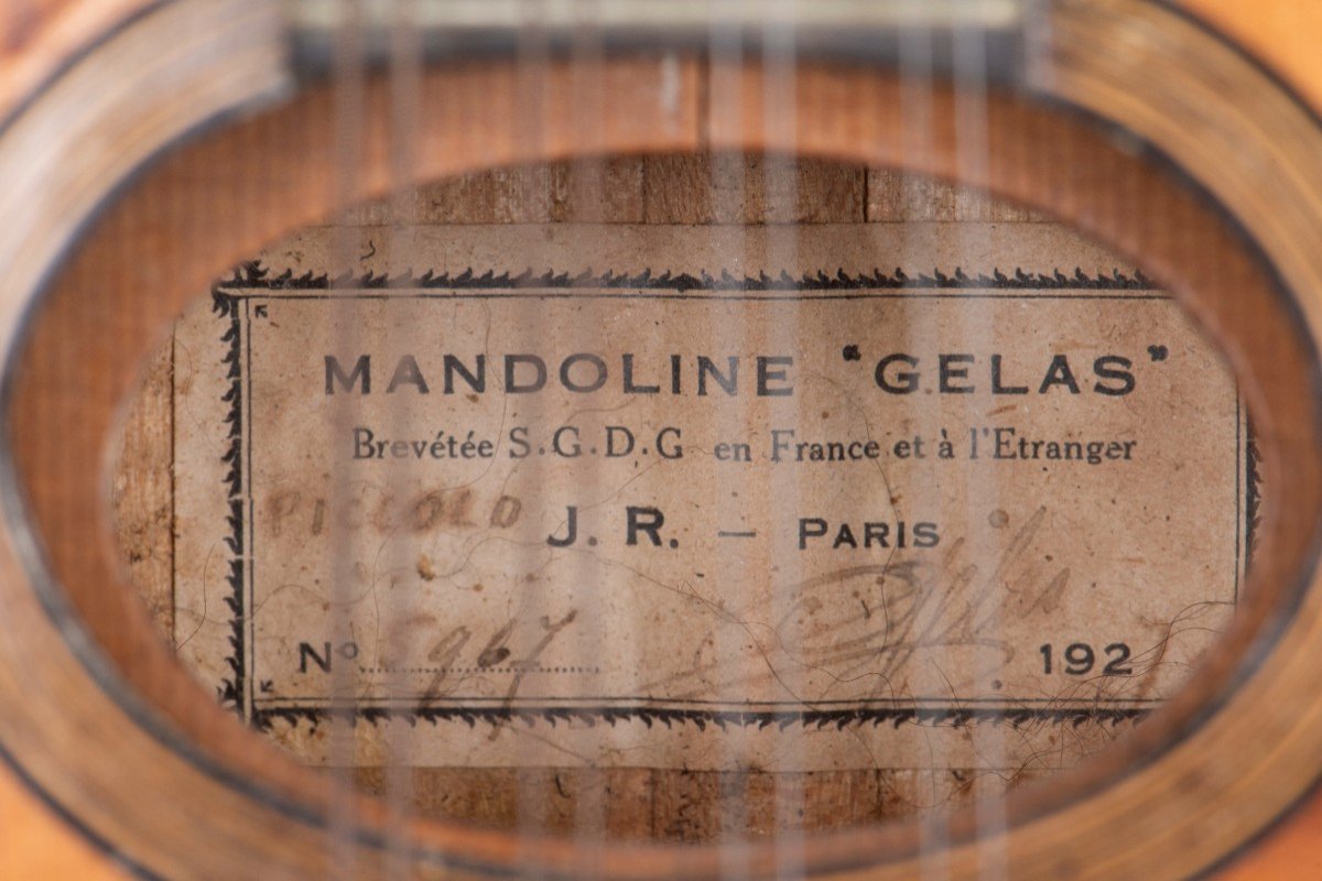 Mandoline Gelas à Double Table De 1927, Numérotée (5947) Et Estampillée : Une Pièce Unique-photo-4