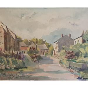 « Paysage En Ardenne » Peinture à L’huile Sur Toile De Simone Leconte (1892-1963)