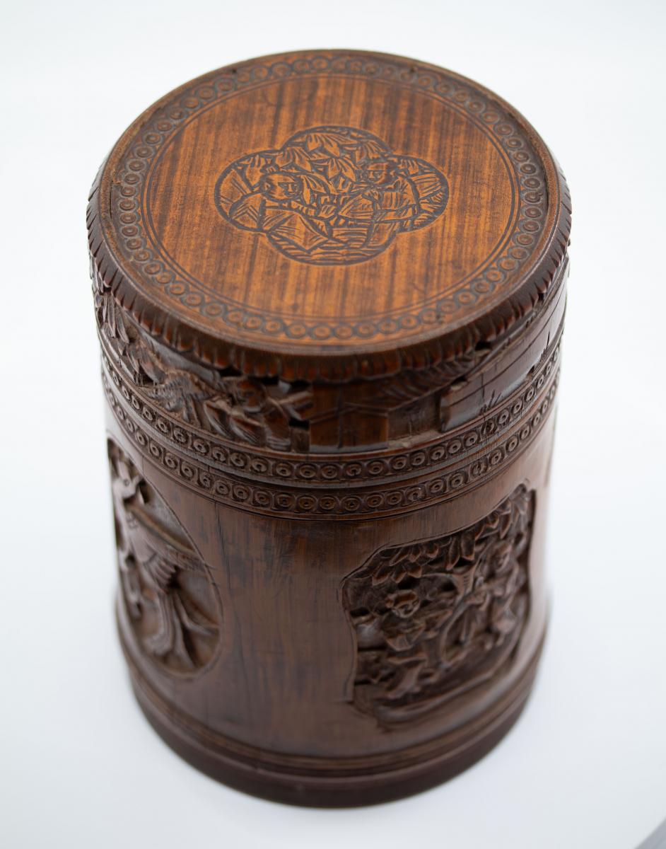 Cylindrical Box With Its Lid - China, 19th Century-photo-4