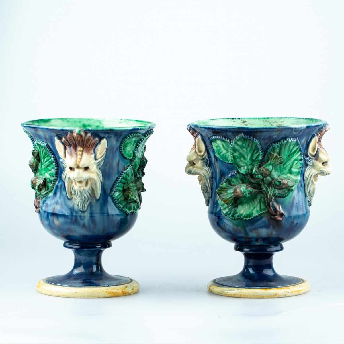 Pair Of Vase - Figulines Attr. To Thomas-victor Sergeant 19th Century