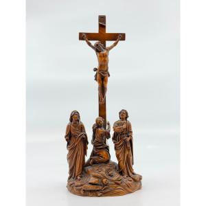 Crucifixion, Buis Sculpté (allemagne 17e - 18e Siècle) ?