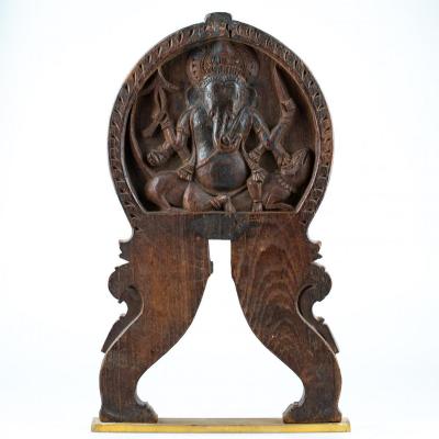 Carved Wood Representative Ganesh - 17th Or 18th Century