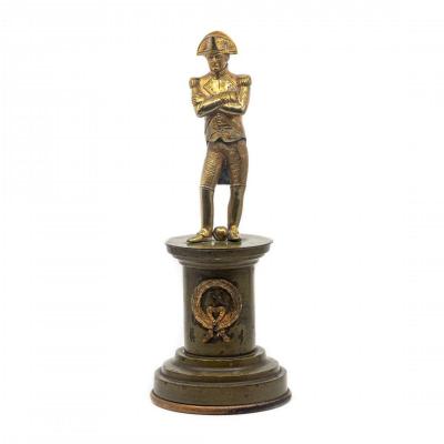 Napoleon Golden Brass Statuette - France, Mid 19th Century